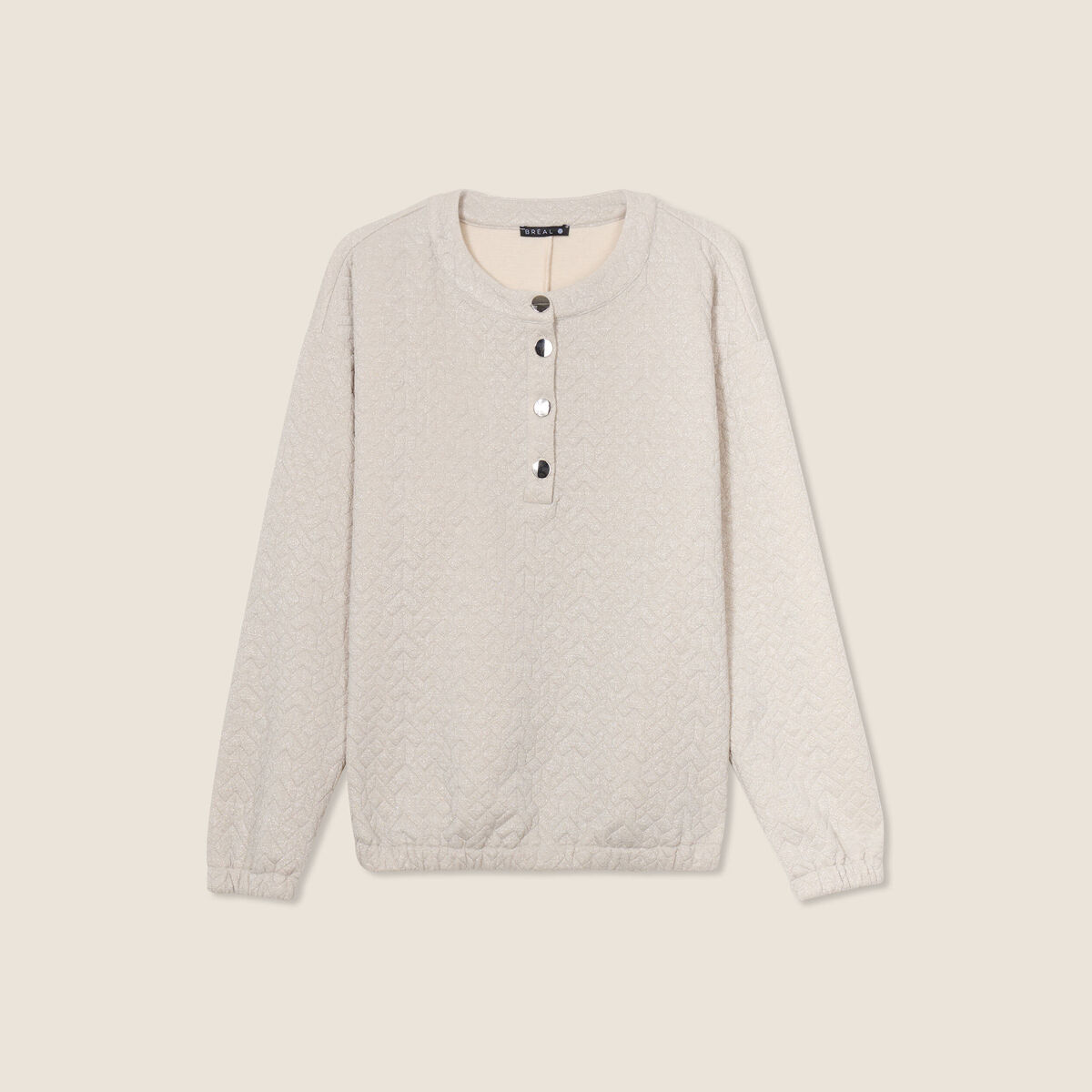 Sweat manches longues beige femme