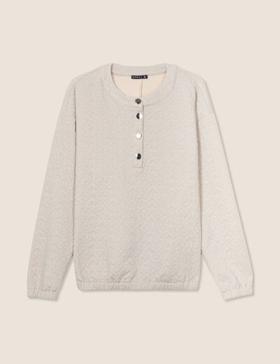 Sweat manches longues beige femme