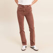 Jean coupe droite taille haute marron clair femme