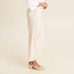Pantalon large 7/8&egrave;me ivoire femme
