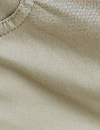 Pantalon droit 7/8&egrave;me taille bascul&eacute;e gris femme