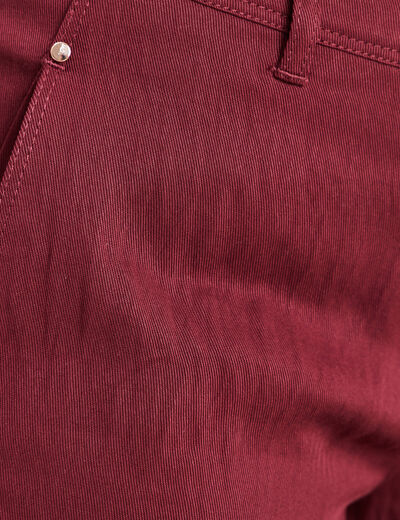 Pantalon large 7/8&egrave;me ceintur&eacute; prune femme