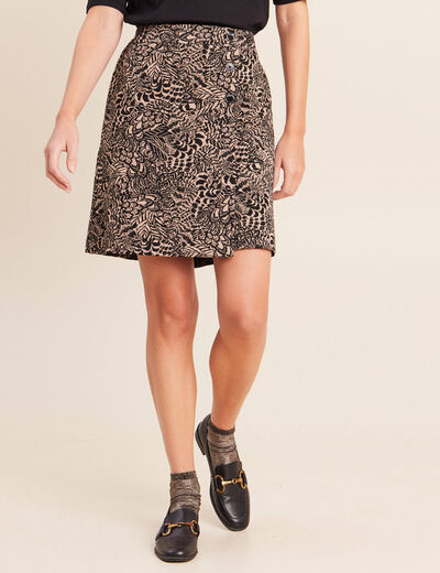 Jupe jacquard taille standard beige femme