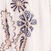 Robe courte &eacute;vas&eacute;e col tunisien brod&eacute;e bleu femme
