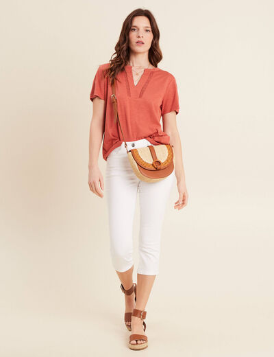T-shirt manches courtes vieux rose femme