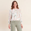 Pull col rond &agrave; sequins rose femme