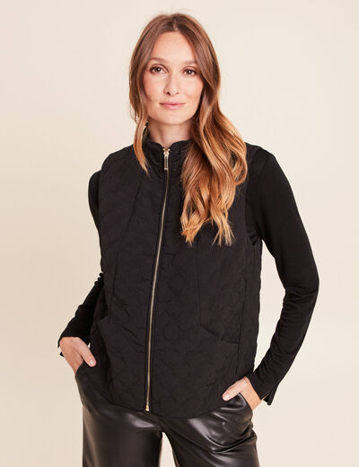 Manteau 3 en 1 col montant doubl&eacute; noir femme