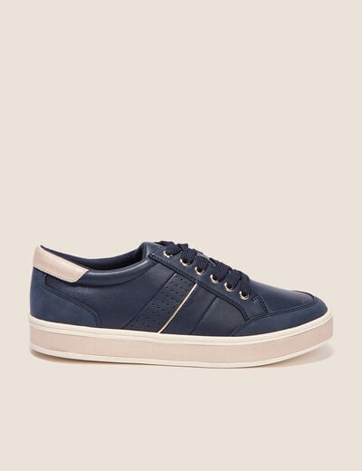 Baskets à lacets bleu marine femme