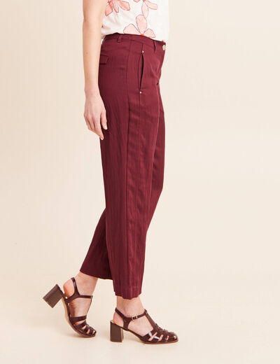 Pantalon Femme Taille 48 En Coton/lin - Velours Côtelé Noir, Occasion Impeccable