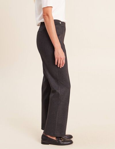 Pantalon vichy taille standard gris anthracite femme