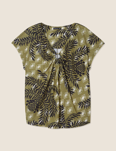 T-shirt manches courtes vert femme