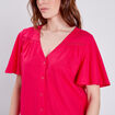 Blouse manches courtes rose fushia femme