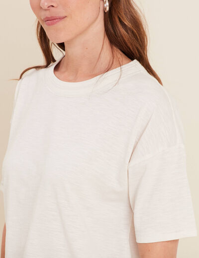 T-shirt manches courtes ecru femme