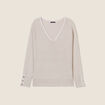 Pull manches longues couleur or femme