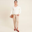 Pull confectionn&eacute; en France ecru femme