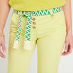 Pantalon droit avec ceinture jaune clair femme
