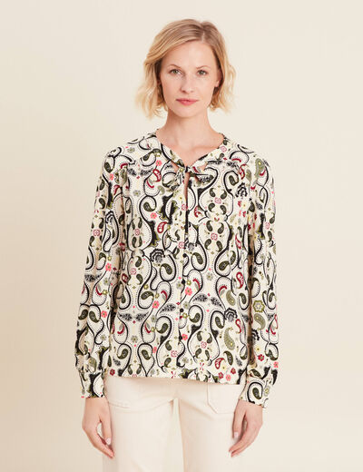 T-shirt manches longues blanc femme