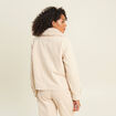 Blouson droit velours manches longues sable femme