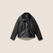 Veste ample col camionneur doubl&eacute;e noir femme