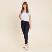 T-shirt manches courtes col en V bleu clair femme
