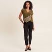 T-shirt manches courtes vert olive femme