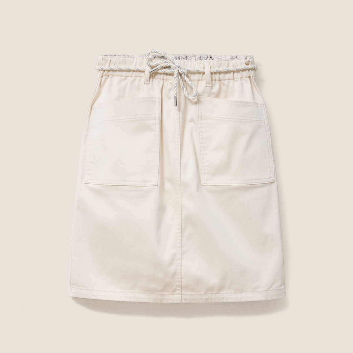Jupe droite r&eacute;versible blanc femme
