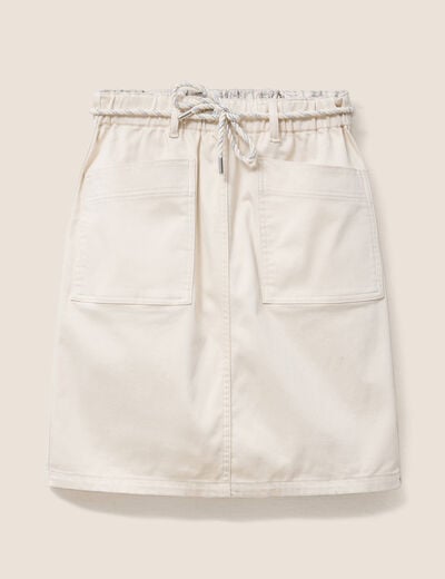 Jupe droite r&eacute;versible blanc femme