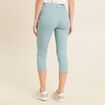 Pantacourt droit taille standard bleu canard femme