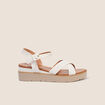 Sandales &agrave; talon compens&eacute; avec brides blanc femme