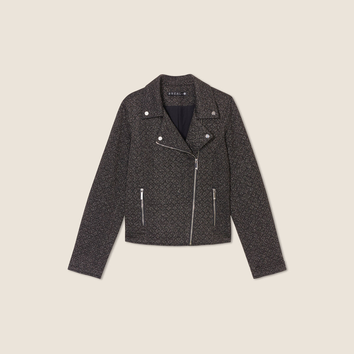 Veste cintrée zippée couleur cuivre femme