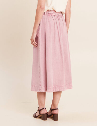 Jupe longue &eacute;vas&eacute;e rose femme