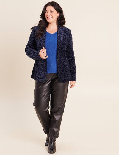 Veste tailleur velours bleu femme
