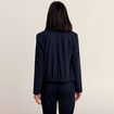 Veste ajust&eacute;e col ch&acirc;le bleu marine femme