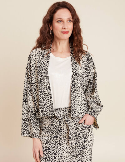 Veste esprit kimono ivoire femme