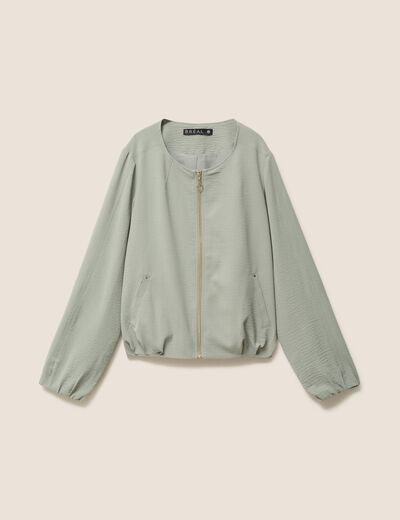 Veste fluide manches longues doubl&eacute;e vert clair femme