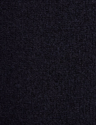 Pull manches courtes bleu foncé femme