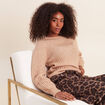 Pull col rond sable femme