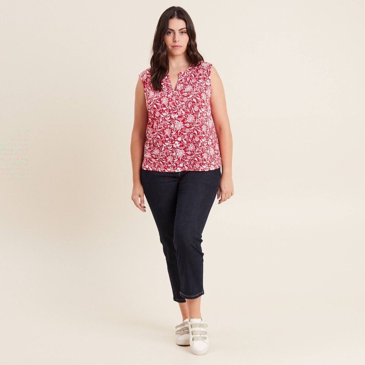 Débardeur sans manches rouge femme
