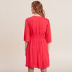 Robe empire smockée satin rose cerise femme