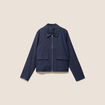 Veste courte droite en jean doubl&eacute;e denim brut femme