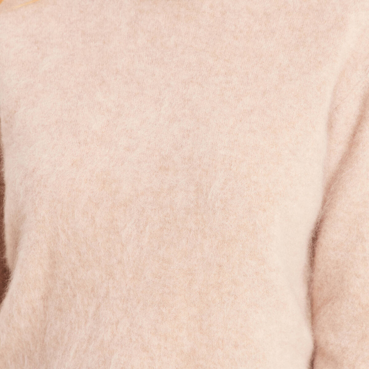 Pull cachemire col montant sable femme
