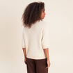 Pull col rond &agrave; sequins beige femme