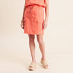 Jupe standard aspect lin orange fluo femme