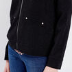 Gilet manches longues zippé noir femme