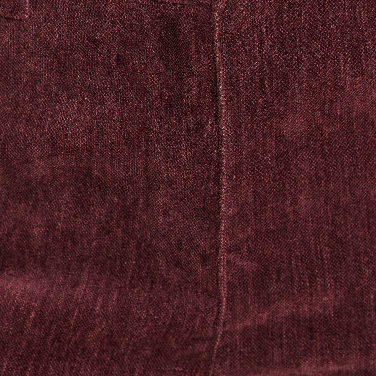 Jean taille haute en velours bordeaux femme