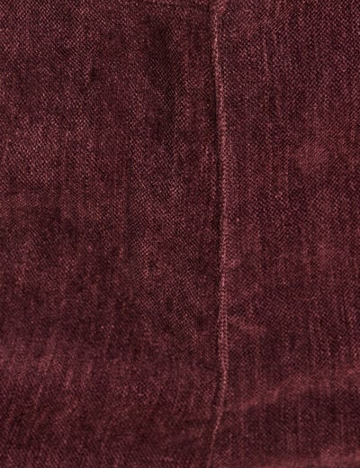 Jean taille haute en velours bordeaux femme