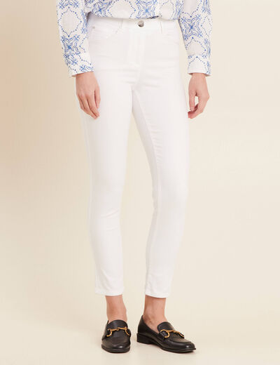 Pantalon léger taille standard 7/8ème blanc femme