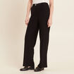 Pantalon tricot large noir femme
