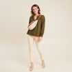 Blouse manches longues vert olive femme
