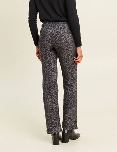 Pantalon bootcut taille bascul&eacute;e gris ardoise femme